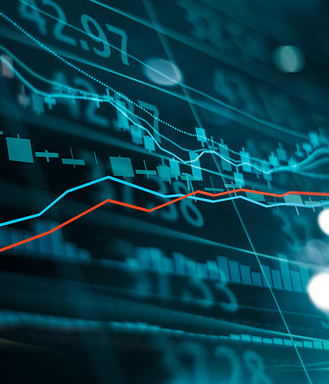 Graphique de trading d'investissement boursier financier